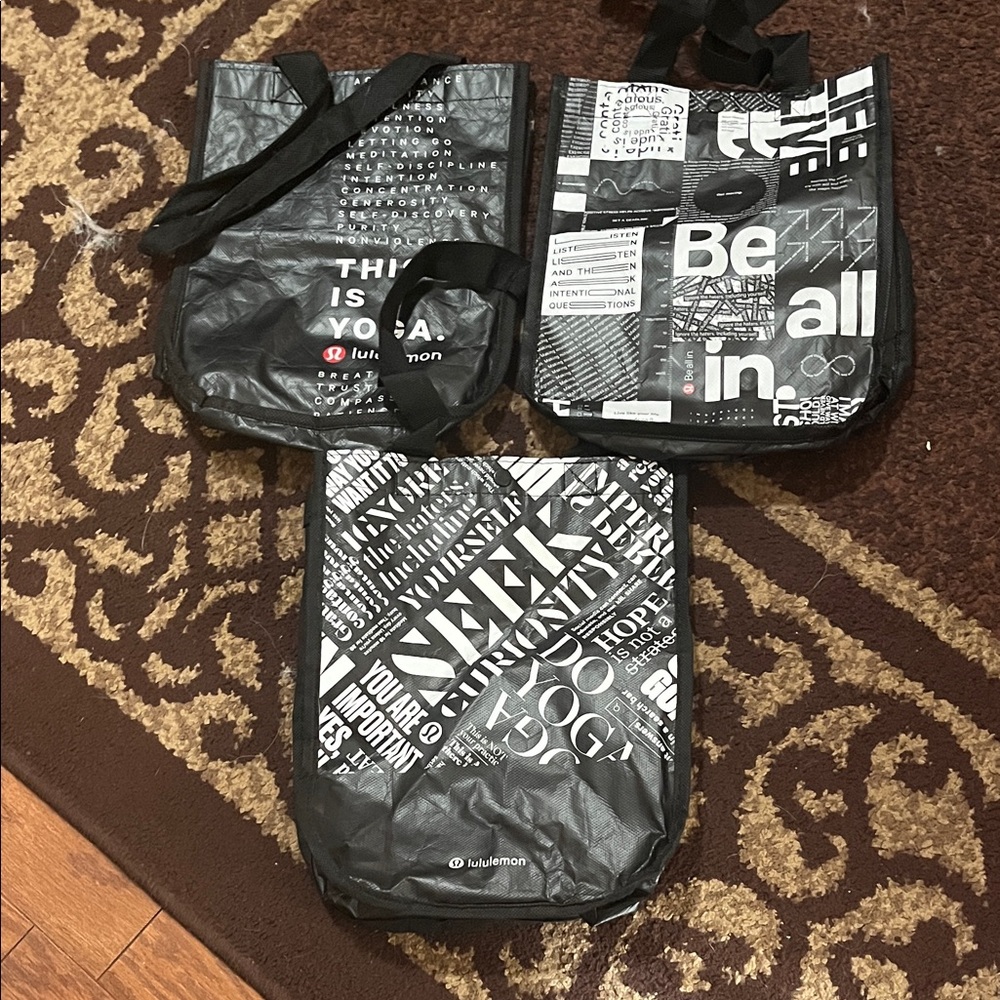 lululemon athletica Graphic Black Tote Set